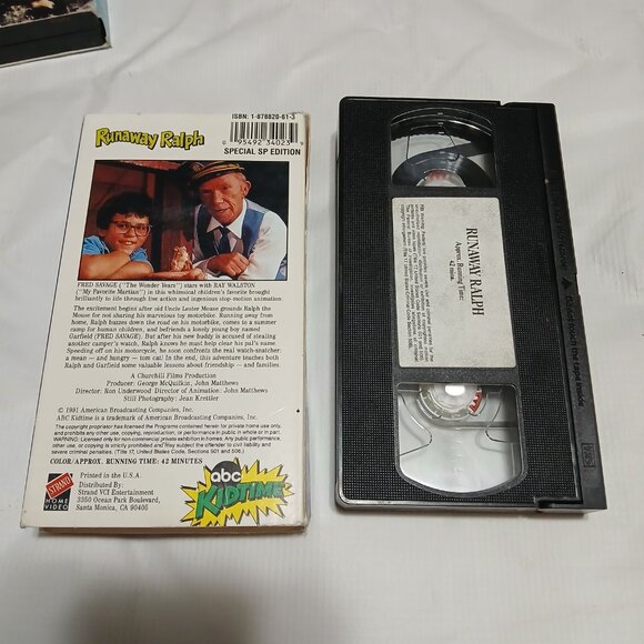 Runaway Ralph ABC Kidtime Beverly Cleary Fred Savage VHS Tape - Bundle & Save - Picture 2 of 2